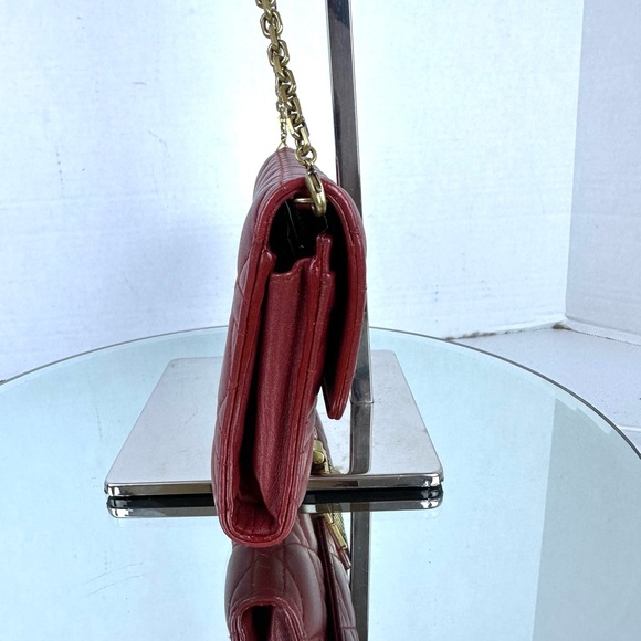 DIOR CANNAGE LAMBSKIN LEATHER FLAP BAG ON CHAIN WOC, YSL CLUTCH, CHANEL WALLET - Picture 6 of 16